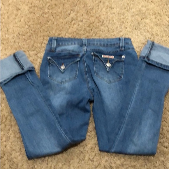 Hudson Skinny Mid Wash Jeans Distressed - Picture 3 of 3